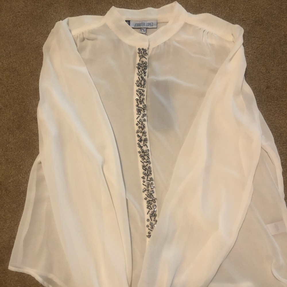 Jennifer Lopez sheer blouse size large